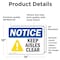 Signmission Keep Aisles Clear, 14 in W x Rectangle, Vinyl Decal OS-2PACK-NS-D-1014-L-15841 - alternate 2